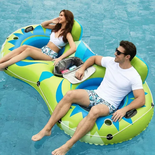 Vista 12 de Jasonwell Inflatable River Tube Float - 2 Person Heavy Duty Pool Float with Removable Cooler, Lake Water Tubes for Floating, Raft Lounge Floatie