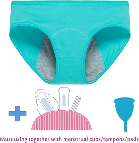 Vista 3 de Demifill Adolescente Niñas Periodo Ropa Interior Algodón Suave Mujeres Bragas Para Adolescentes Escritos