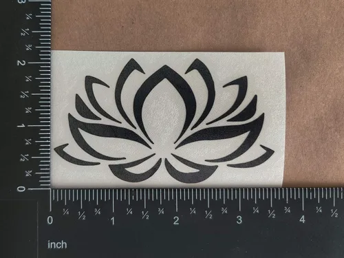 Vista 5 de Paquete de 4 calcomanías de loto surtidas (negro, pequeño ~ 3.5")