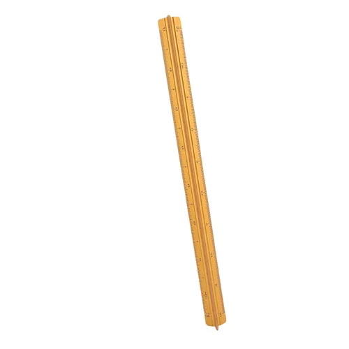Vista 3 de Sonew Engineer Scale Aluminum Triangular Scale Ruler with :20 :25 :50 :75 Gold