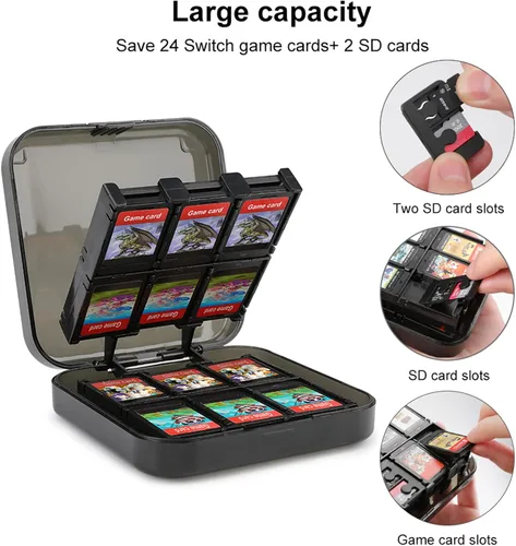 Vista 4 de Art Sandwiches - Estuche para 12 tarjetas de juego para interruptor, carcasa rígida portátil, funda protectora para tarjetas de juego