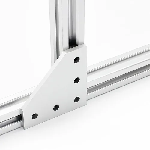 Vista 6 de 8 Conjuntos Perfiles de Extrusión de Aluminio Serie 10 Soportes de Esquina 1010 Conectores en L de Ángulo Recto de 90Grados con Tuercas y Pernos