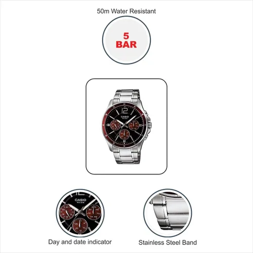 Vista 7 de Casio reloj analógico de cuarzo para hombre (importado) MTP-1374D-5A