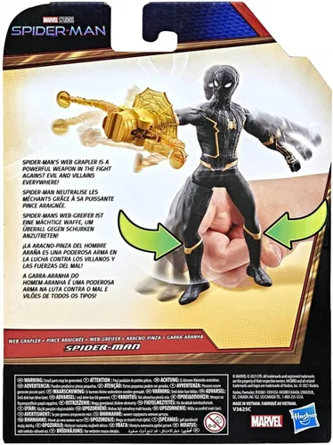 Vista 5 de Spider-Man Marvel - Figura de acción inspirada en la película de 6 pulgadas con función de ataque, para niños a partir de 4 años
