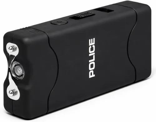 Vista 5 de POLICE Stun Gun para Autodefensa 800 Mini Linterna LED Recargable Negro