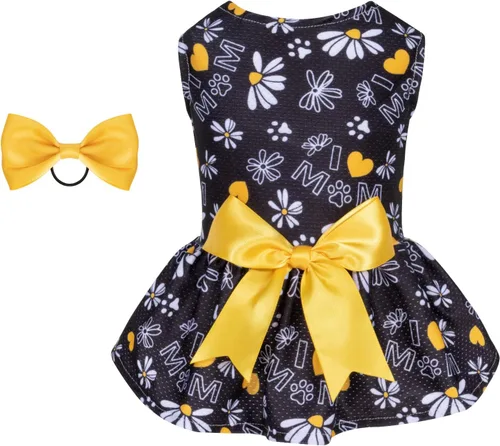 Vista 15 de CuteBone Vestido de malla para perro, vestido de Halloween para cachorros, traje de verano para mascotas, moda de verano para perros pequeños, ropa