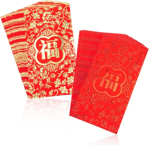 Vista 7 de VGOODALL Sobres rojos de año nuevo chino, paquetes rojos Hong Bao 2026, sobres de regalo de dinero de la suerte para el año lunar chino, festival