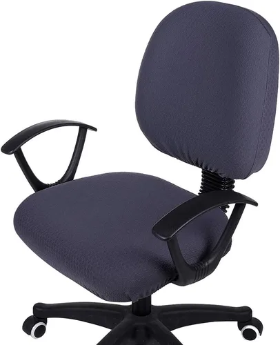 Vista 9 de Smiry Fundas de asiento de silla de computadora de oficina, de jacquard elástico, extraíbles, lavables, antipolvo, protectores de cojín para silla