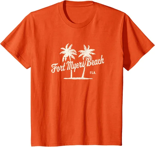 Vista 40 de Fort Myers Beach Florida Vintage 70s Palm Trees Graphic T-Shirt