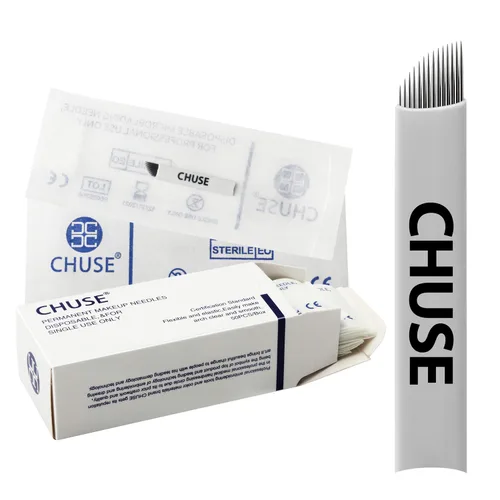 Vista 14 de CHUSE 14 Curvado 50pcs 0.007 in Nano Mircoblading Aguja Maquillaje Permanente Manual Ceja Tatuaje Aguja