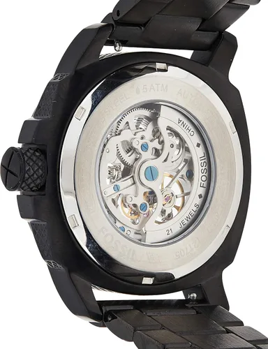 Vista 2 de Fossil Reloj con moderna máquina automática de acero inoxidable Negro