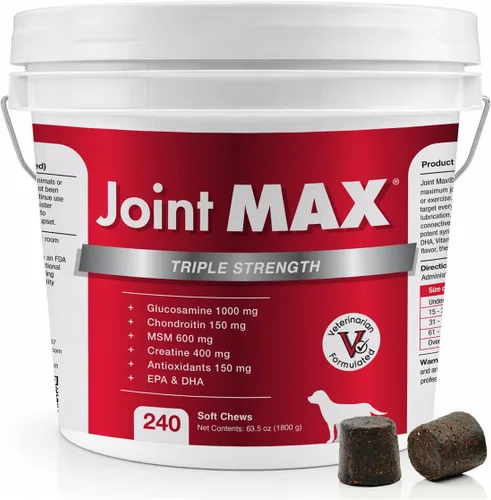 Vista 15 de PHS Joint Max Triple Strength (TS) Masticables suaves para perros, glucosamina, condroitina, MSM, cúrcuma, Omega 3, alivio del dolor de cadera