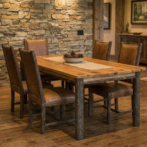 Vista 2 de 4' Hickory Farm Table, Natural Finish