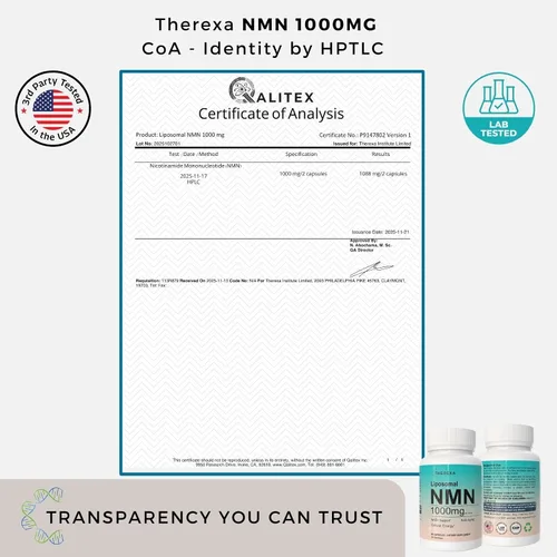 Vista 4 de Suplemento de NMN 1000mg Puro - NMN Liposomal para Suplemento de NAD+, Probado en EE. UU., 60 Cápsulas