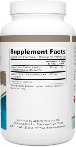 Vista 2 de Wellness Resources Calcio AEP - Suplemento de apoyo nervioso para protección celular, longevidad, salud de la membrana celular, soporte de vaina