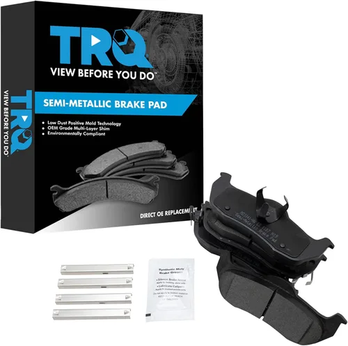 Vista 122 de TRQ Pastillas de freno delanteras semi metálicas compatibles con Ford Expedition 2018-2021 F-150 2018-2020 Lincoln Navigator 2018-2022