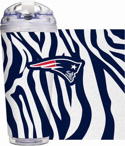 Vista 40 de Rico Industries NFL Football Glitter 24 onzas Vaso de purpurina acrílico con tapa con bisagra, Vaso de doble pared oficialmente licenciado con pajita