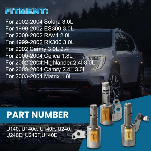 Vista 2 de Kit de solenoide de cambio de transmisión de solenoide de transmisión U140E U241E para Solara ES300 RAV4 RX300 Camry Celica Highlander Matrix