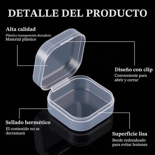 Vista 3 de Soaoo 300 piezas de contenedores pequeños de almacenamiento de plástico para organizar con tapa con bisagras, caja transparente de suministros
