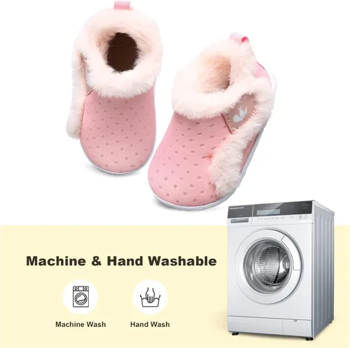 Vista 6 de FEETCITY - Zapatos para bebés, niños y niñas, pantuflas cálidas de vellón, botines para primeros pasos, calcetines cálidos para recién nacidos