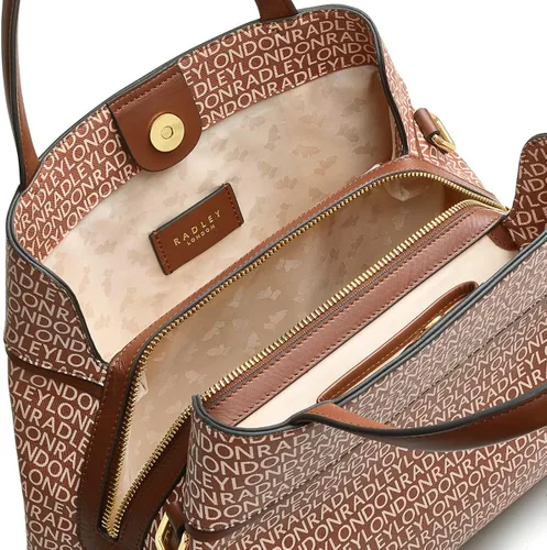 Vista 3 de RADLEY London Shepherdess Walk Signature Logo - Cartera con cremallera media alrededor, Indus Tan