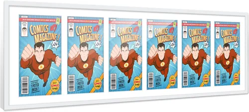 Vista 45 de Poster Palooza Marco de cómic con paspartú para 1 cómic de la Edad de Bronce publicado entre 1970 y 1985, marco de cómic negro para cómic de 7.25 x