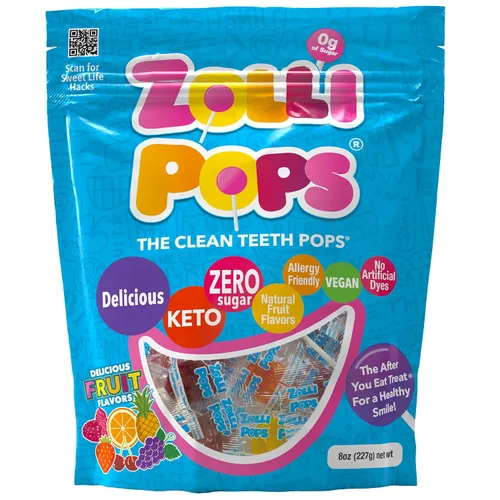 Vista 10 de Zollipops Paletas Clean Teeth, sabores tropicales, 16 onzas