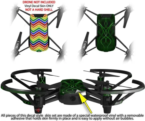 Vista 2 de Skin Wrap 2 Pack para DJI Ryze Tello Drone Zig Zag arco iris Drone No Incluidas