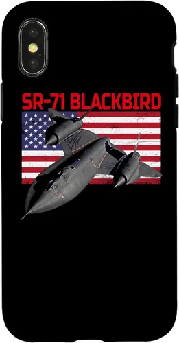 Vista 5 de SR-71 Blackbird in Action and Patriotic American Flag. Case for iPhone 17