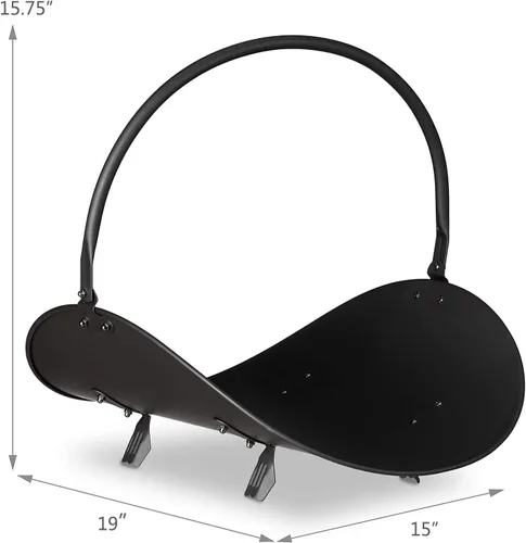 Vista 3 de Soporte para Troncos de Leña Negro para Interiores y Exteriores