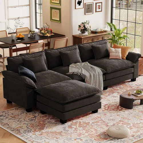 Vista 106 de CDCASA Silla de acento de gran tamaño de 50'' con otomana Asiento extra ancho y profundo estilo sofá nube para sala de estar, dormitorio, rincón