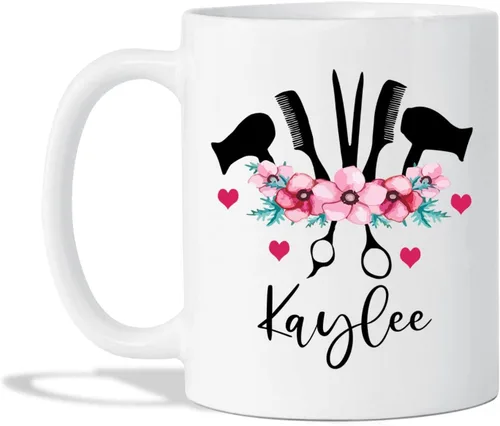 Vista 11 de Taza de peluquería, taza de café para peluquería, taza de café personalizada para estilista, taza con nombre personalizado Becomes A Hairstylist