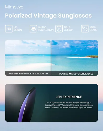 Vista 5 de Mimoeye Polarized Sunglasses for Women Men Trendy Rectangle Sun glasses 100 UV Protection