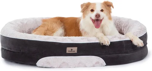 Vista 19 de Cama Sofá Ortopédica para Perros de Tamaño Grande con Soporte de Espuma de Huevo, Cojines Reforzados de Cuatro Lados, Tela Suave Resistente al