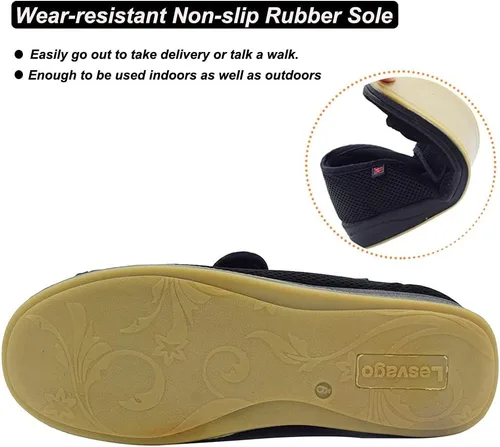 Vista 4 de W&LESVAGO Sandalias diabéticas para mujer, ancho ajustable para artritis y edema zapatos MS7008