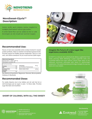 Vista 4 de NovoSweet Glyvia 80 tabletas edulcorante natural