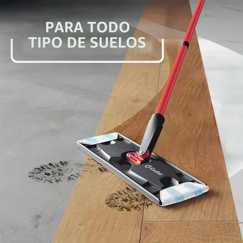 Vista 13 de O-Cedar H2prO Sistema de trapeador plano Herramienta de limpieza rápida Limpia con agua limpia Mopa de microfibra reutilizable y lavable a