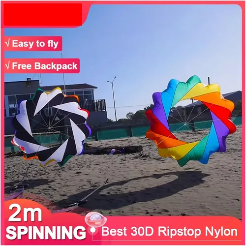 Vista 2 de 6.6 ft serpiente Spinning Windsock anillo línea de cometa lavandería inflable show cometa para festival de cometas mejor 30D Ripstop nailon con bolsa