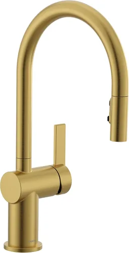 Vista 12 de Moen Cia Grifo de barra moderno color oro cepillado con aumento de potencia y acentos opcionales en negro mate, instalación fácil de un solo mango