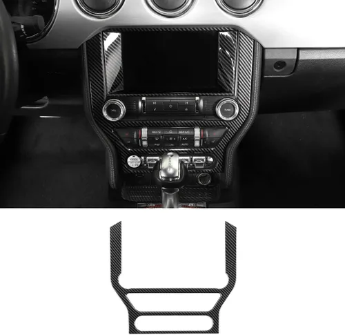 Vista 11 de CheroCar para Ford Mustang - Cubierta de panel de pantalla de navegación para consola central, Marco de decoración interior, Compatible con Ford