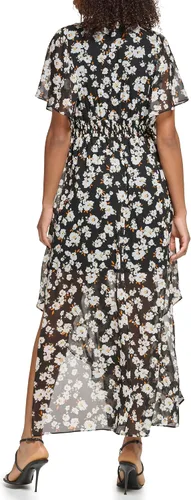 Vista 4 de Karl Lagerfeld Paris Womens Floral V-Neck Dress