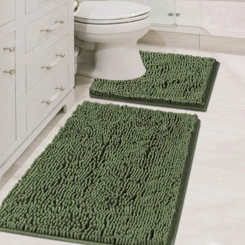 Vista 24 de H.VERSAILTEX Alfombras de Baño para Baño Antideslizantes de Felpa Chenille Extra Suaves y Absorbentes para Cuarto de Ducha Lavables a Máquina