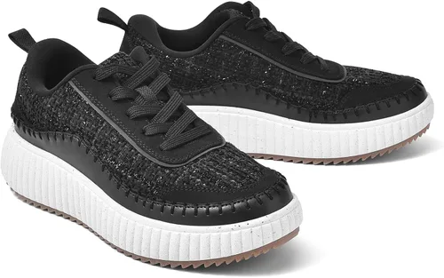Vista 3 de DREAM PAIRS Zapatos deportivos gruesos para mujer, cómodos, informales, con plataforma, a la moda