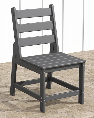 Vista 26 de GREENVINES Silla de comedor al aire libre HDPE, sillas sin brazos, negro