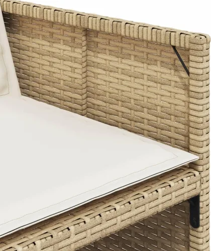 Vista 8 de Juego de comedor de patio de 5 piezas, muebles de exterior sintético de ratán beige, mesa rectangular con 4 sillas, resistente a la intemperie