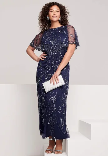 Vista 5 de Roaman's Vestido largo glam con cuentas de talla grande para mujer