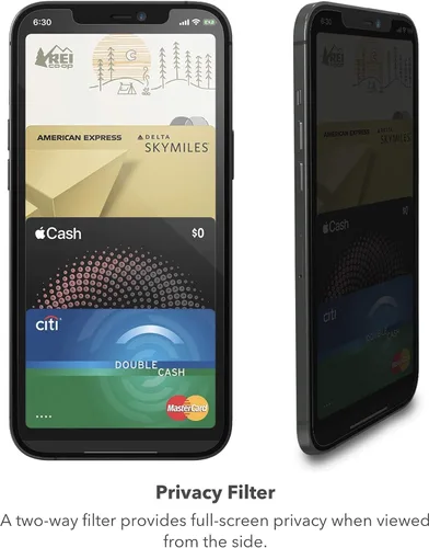 Vista 7 de ZAGG InvisibleShield - Protector de pantalla de privacidad de vidrio para iPhone 13 PRO MAX – 3X protección contra impactos y arañazos, vidrio