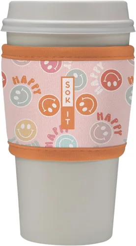 Vista 187 de Sok It HotSok Coffee & Tea - Funda de neopreno con aislamiento reutilizable (floral abstracto)