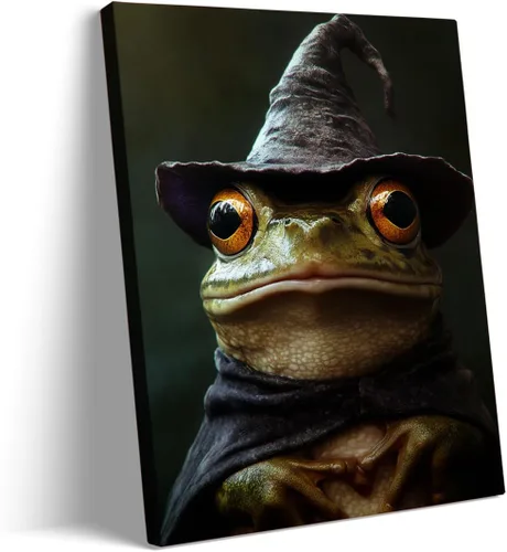 Vista 15 de Bonito arte de lectura de fantasmas, póster de pared de bosque de Halloween con hongos y plantas, impresión de lectura de fantasmas caprichosa