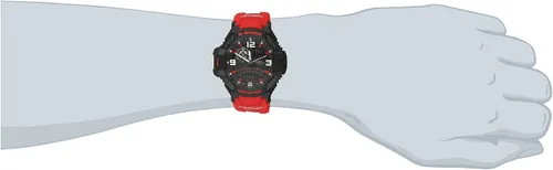 Vista 3 de Casio G-Shock reloj para hombre Quartz de resina roja con dial negro Aviation GA1000-4B